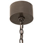 Meyda Lighting Fleur-de-lis 30" 4-Light Timeless Bronze & Antique Copper Pendant Light With Beige & Honey Amber Stained Shade Glass