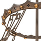 Meyda Lighting Fleur-de-lis 30" 4-Light Timeless Bronze & Antique Copper Pendant Light With Beige & Honey Amber Stained Shade Glass