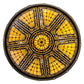 Meyda Lighting Fleur-de-lis 36" Timeless Bronze Ceiling Inverted Pendant Light With Multi-Colored Stained Shade Glass