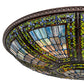 Meyda Lighting Fleur-de-lis 40" 6-Light Mahogany Bronze Semi-flush Mount Light With Multi-Colored Shade Glass