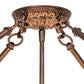 Meyda Lighting Fleur-de-lis 40" 8-Light Mahogany Bronze Semi-flush Mount Light With Multi-Colored Stained Shade Glass