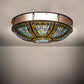 Meyda Lighting Fleur-de-lis 40" 8-Light Oil Rubbed Bronze Flush Mount Light With Multi-Colored Shade Glass