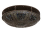 Meyda Lighting Fleur-de-lis 40" 8-Light Oil Rubbed Bronze Flush Mount Light With Multi-Colored Shade Glass