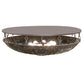 Meyda Lighting Fleur-de-lis 40" 8-Light Oil Rubbed Bronze Flush Mount Light With Multi-Colored Shade Glass