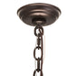 Meyda Lighting Fleur-de-lis 40" 9-Light Mahogany Bronze Inverted Pendant Light With Multi-Colored Shade Glass