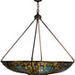 Meyda Lighting Fleur-de-lis 41" 8-Light Mahogany Bronze Pendant Light With Multi-Colored Shade Glass