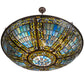 Meyda Lighting Fleur-de-lis 41" 8-Light Mahogany Bronze Pendant Light With Multi-Colored Shade Glass