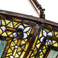 Meyda Lighting Fleur-de-lis 41" 8-Light Mahogany Bronze Pendant Light With Multi-Colored Shade Glass