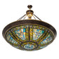 Meyda Lighting Fleur-de-lis 45" 10-Light Copper Vein & Gold Inverted Pendant Light With Multi-Colored Shade Glass