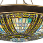Meyda Lighting Fleur-de-lis 45" 10-Light Copper Vein & Gold Inverted Pendant Light With Multi-Colored Shade Glass