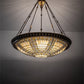 Meyda Lighting Fleur-de-lis 45" 10-Light Copper Vein & Gold Semi-flush Mount Light With Multi-Colored Stained Shade Glass