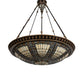 Meyda Lighting Fleur-de-lis 45" 10-Light Copper Vein & Gold Semi-flush Mount Light With Multi-Colored Stained Shade Glass