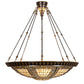 Meyda Lighting Fleur-de-lis 45" 10-Light Copper Vein & Gold Semi-flush Mount Light With Multi-Colored Stained Shade Glass