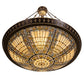 Meyda Lighting Fleur-de-lis 45" 10-Light Copper Vein & Gold Semi-flush Mount Light With Multi-Colored Stained Shade Glass