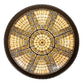 Meyda Lighting Fleur-de-lis 45" 10-Light Copper Vein & Gold Semi-flush Mount Light With Multi-Colored Stained Shade Glass