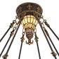Meyda Lighting Fleur-de-lis 45" 10-Light Copper Vein & Gold Semi-flush Mount Light With Multi-Colored Stained Shade Glass