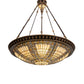 Meyda Lighting Fleur-de-lis 45" 10-Light Copper Vein & Gold Semi-flush Mount Light With Multi-Colored Stained Shade Glass
