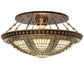 Meyda Lighting Fleur-de-lis 45" 10-Light Copper Vein & Gold Semi-flush Mount With Multi-Colored Stained Shade Glass