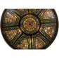 Meyda Lighting Fleur-de-lis 45" 14-Light 2-Tier Copper Vein Inverted Pendant Light With Multi-Colored Shade Glass