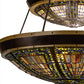 Meyda Lighting Fleur-de-lis 45" 14-Light 2-Tier Copper Vein Inverted Pendant Light With Multi-Colored Shade Glass