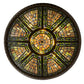 Meyda Lighting Fleur-de-lis 45" 14-Light 2-Tier Mahogany Bronze Inverted Pendant Light With Multi-Colored Shade Glass