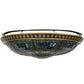 Meyda Lighting Fleur-de-lis 45" 8-Light Copper Vein & Gold Flush Mount Light With Multi-Colored Shade Glass
