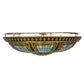 Meyda Lighting Fleur-de-lis 45" 8-Light Copper Vein & Gold Flush Mount Light With Multi-Colored Shade Glass