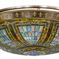 Meyda Lighting Fleur-de-lis 45" 8-Light Copper Vein & Gold Flush Mount Light With Multi-Colored Shade Glass