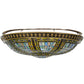 Meyda Lighting Fleur-de-lis 45" 8-Light Copper Vein & Gold Flush Mount Light With Multi-Colored Shade Glass