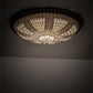 Meyda Lighting Fleur-de-lis 45" 8-Light Copper Vein & Gold Flush Mount Light With Multi-Colored Stained Shade Glass