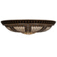 Meyda Lighting Fleur-de-lis 45" 8-Light Copper Vein & Gold Flush Mount Light With Multi-Colored Stained Shade Glass