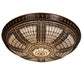 Meyda Lighting Fleur-de-lis 45" 8-Light Copper Vein & Gold Flush Mount Light With Multi-Colored Stained Shade Glass