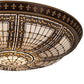 Meyda Lighting Fleur-de-lis 45" 8-Light Copper Vein & Gold Flush Mount Light With Multi-Colored Stained Shade Glass