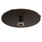 Meyda Lighting Fleur-de-lis 45" 8-Light Copper Vein & Gold Flush Mount Light With Multi-Colored Stained Shade Glass