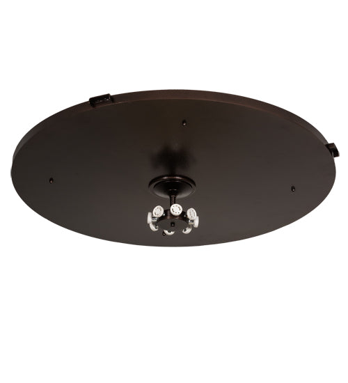 Meyda Lighting Fleur-de-lis 45" 8-Light Copper Vein & Gold Flush Mount Light With Multi-Colored Stained Shade Glass