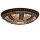 Meyda Lighting Fleur-de-lis 45" 8-Light Copper Vein & Gold Flush Mount Light With Multi-Colored Stained Shade Glass