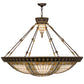 Meyda Lighting Fleur-de-lis 49726 45" 10-Light Copper Vein & Gold Inverted Pendant Light With Multi-Colored Shade Glass