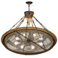Meyda Lighting Fleur-de-lis 49726 45" 10-Light Copper Vein & Gold Inverted Pendant Light With Multi-Colored Shade Glass