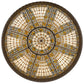 Meyda Lighting Fleur-de-lis 49726 45" 10-Light Copper Vein & Gold Inverted Pendant Light With Multi-Colored Shade Glass
