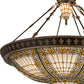 Meyda Lighting Fleur-de-lis 49726 45" 10-Light Copper Vein & Gold Inverted Pendant Light With Multi-Colored Shade Glass