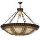 Meyda Lighting Fleur-de-lis 49726 45" 10-Light Copper Vein & Gold Inverted Pendant Light With Multi-Colored Shade Glass