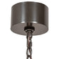 Meyda Lighting Fleur-de-lis 50" 6-Light Timeless Bronze & Antique Copper Pendant Light With Beige & Honey Amber Shade Glass