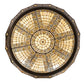 Meyda Lighting Fleur-de-lis 50" 6-Light Timeless Bronze & Antique Copper Pendant Light With Beige & Honey Amber Shade Glass