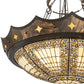 Meyda Lighting Fleur-de-lis 50" 6-Light Timeless Bronze & Antique Copper Pendant Light With Beige & Honey Amber Shade Glass