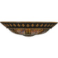 Meyda Lighting Fleur-de-lis 53" 8-Light Black Flush Mount Light With Multi-Colored Shade Glass