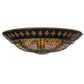 Meyda Lighting Fleur-de-lis 53" 8-Light Black Flush Mount Light With Multi-Colored Shade Glass