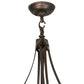 Meyda Lighting Fleur-de-lis 57" 10-Light Mahogany Bronze & Antique Copper Couronne Inverted Pendant Light With Multi-Colored Shade Glass