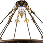 Meyda Lighting Fleur-de-lis 62" 20-Light Copper Vein & Gold Inverted Pendant Light With Multi-Colored Shade Glass