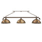 Meyda Lighting Fleur-de-lis 65" 3-Light Oil Rubbed Bronze Island Pendant Light With Multi-Colored Shade Glass