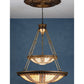 Meyda Lighting Fleur-de-lis 65165 45" 14-Light 2-Tier Mahogany Bronze Inverted Pendant Light With Multi-Colored Shade Glass
